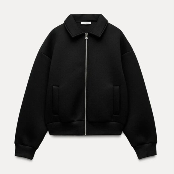 Zara Jackets & Blazers - Zara Scuba Bomber Jacket (Black)